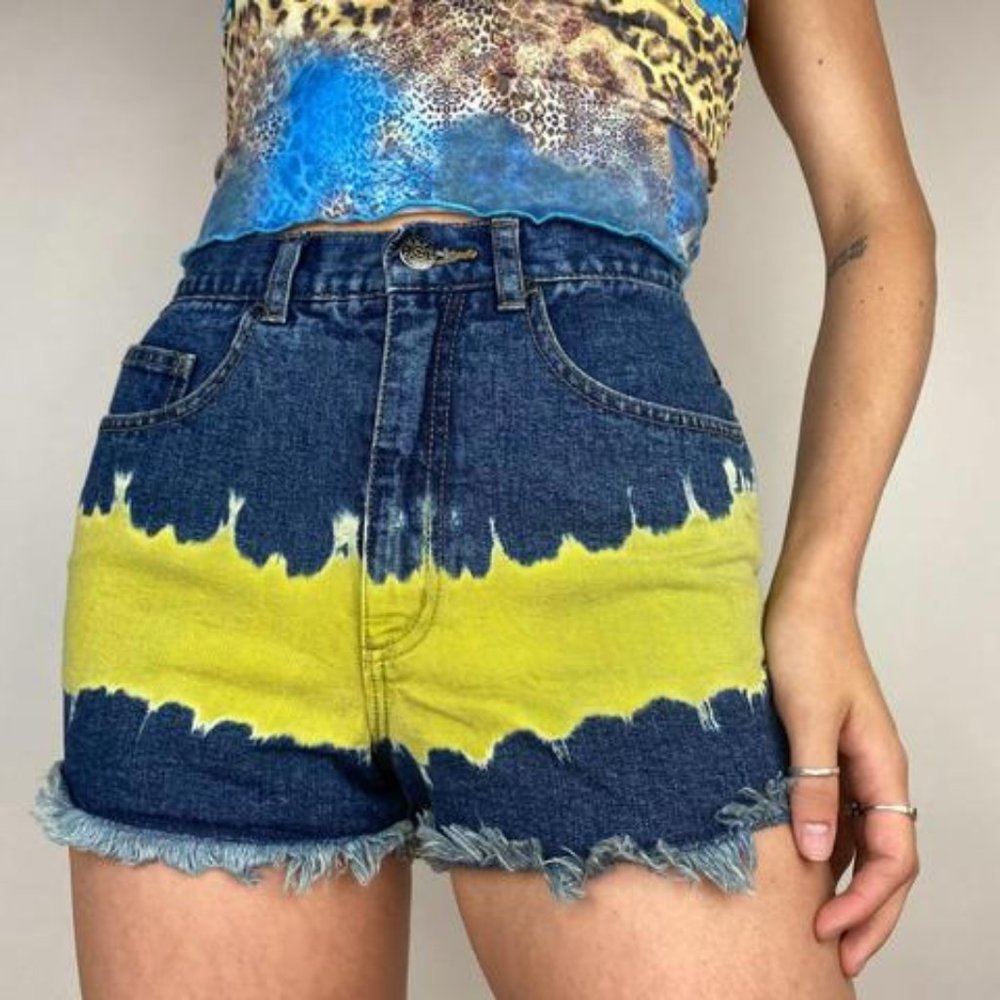Tie Dye Denim Shorts
